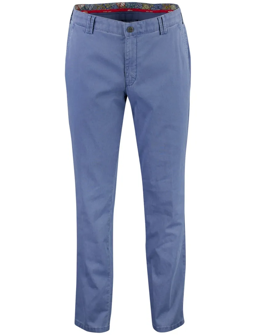 Chino effen Meyer blauw Rio