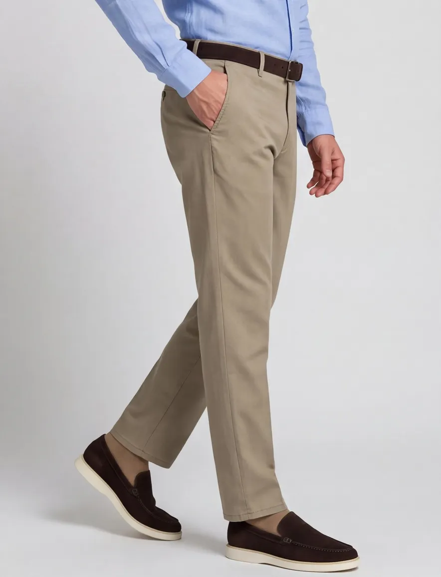 Meyer chino Rio bruin tencel