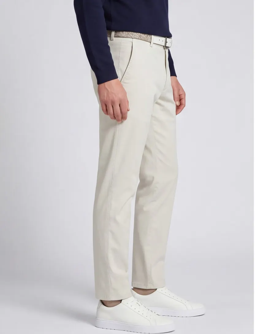 Chino effen Meyer beige Rio