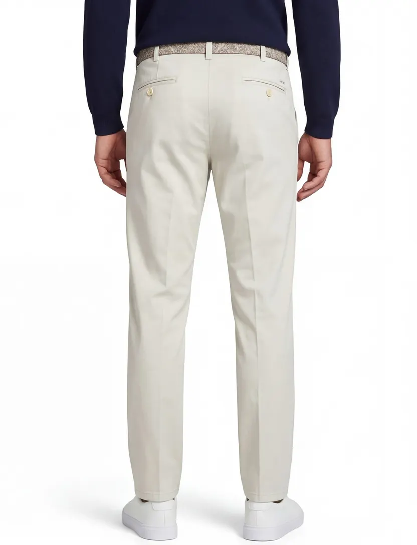 Chino effen Meyer beige Rio