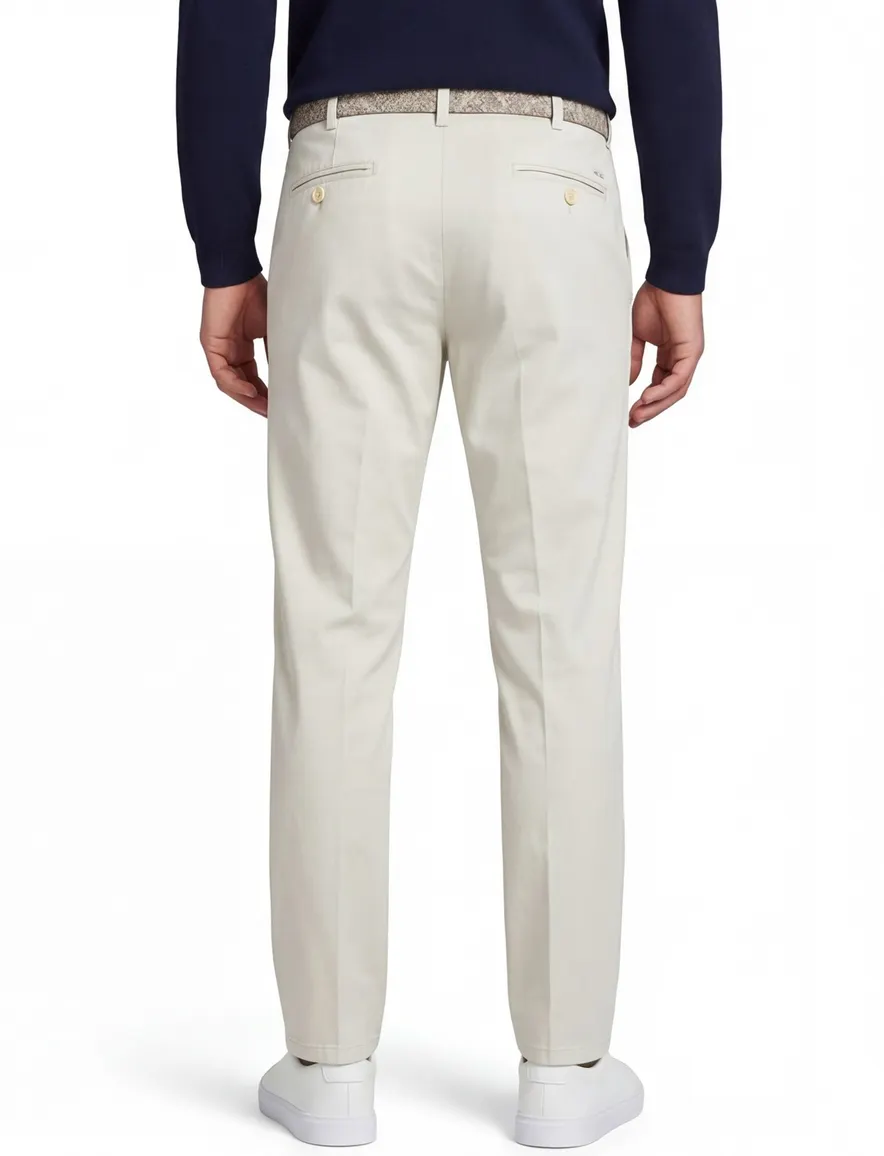Meyer chino Rio beige effen
