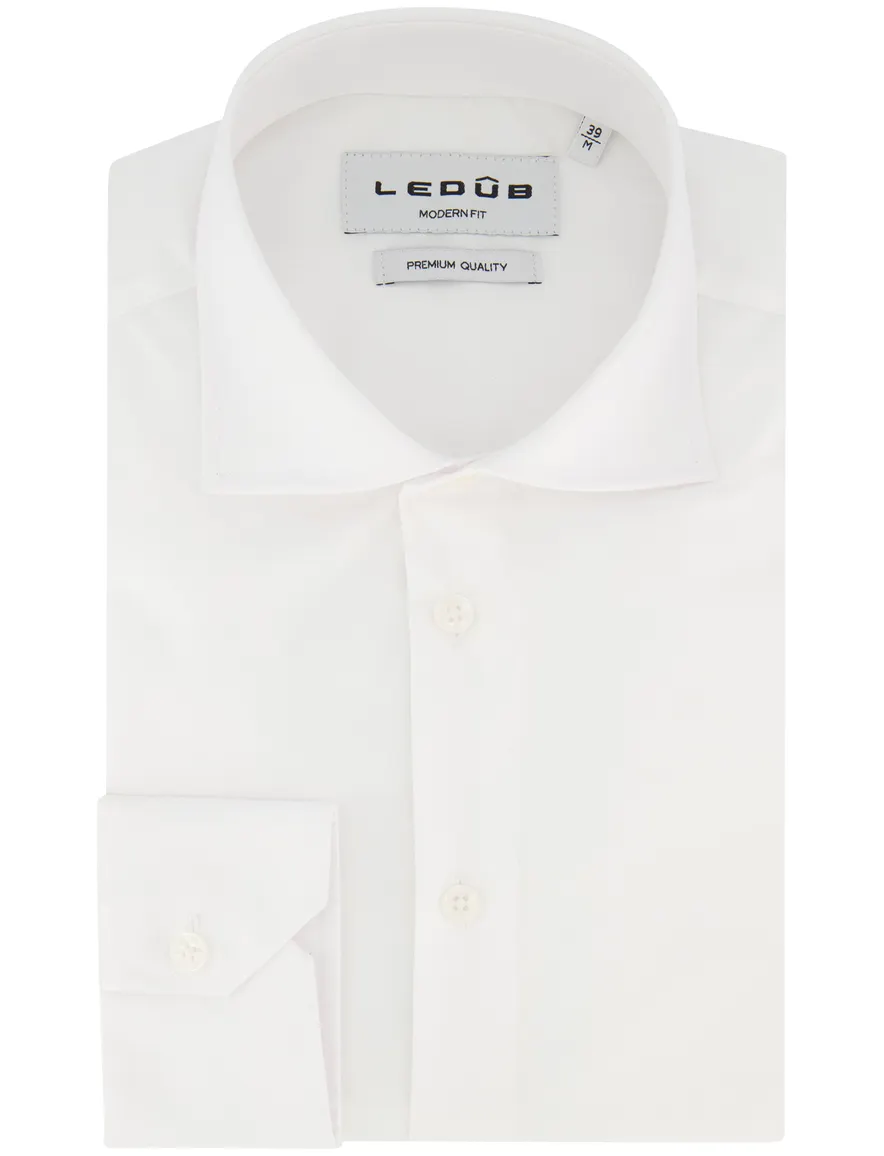 Ledub Modern Fit overhemd wit mouwlengte 7