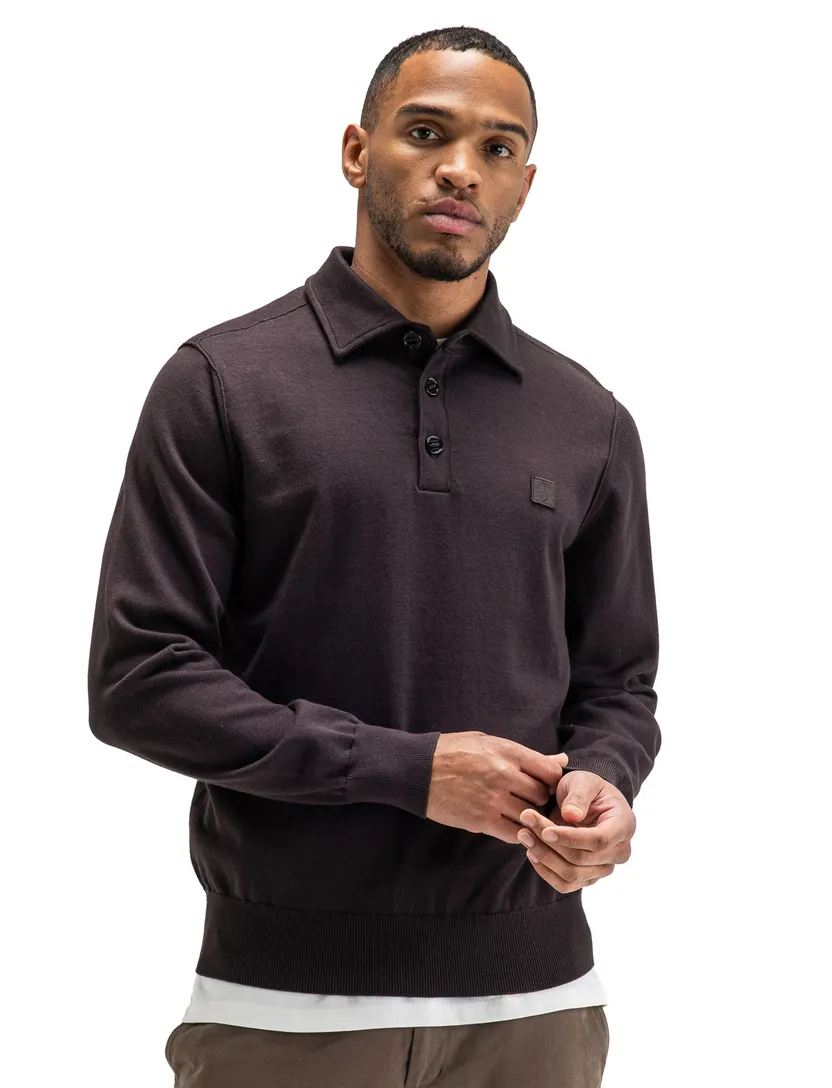 Poloshirt Butcher of Blue bruin wijde fit