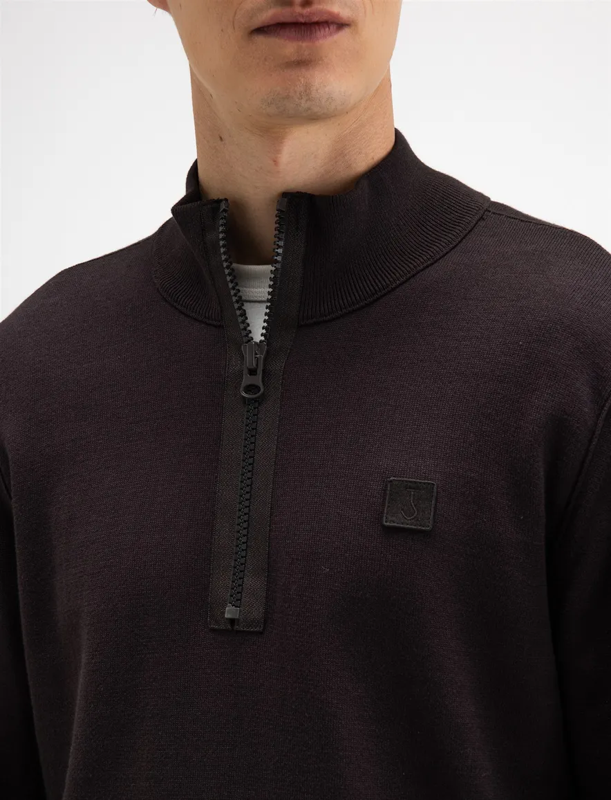 Butcher of Blue half zip trui bruin