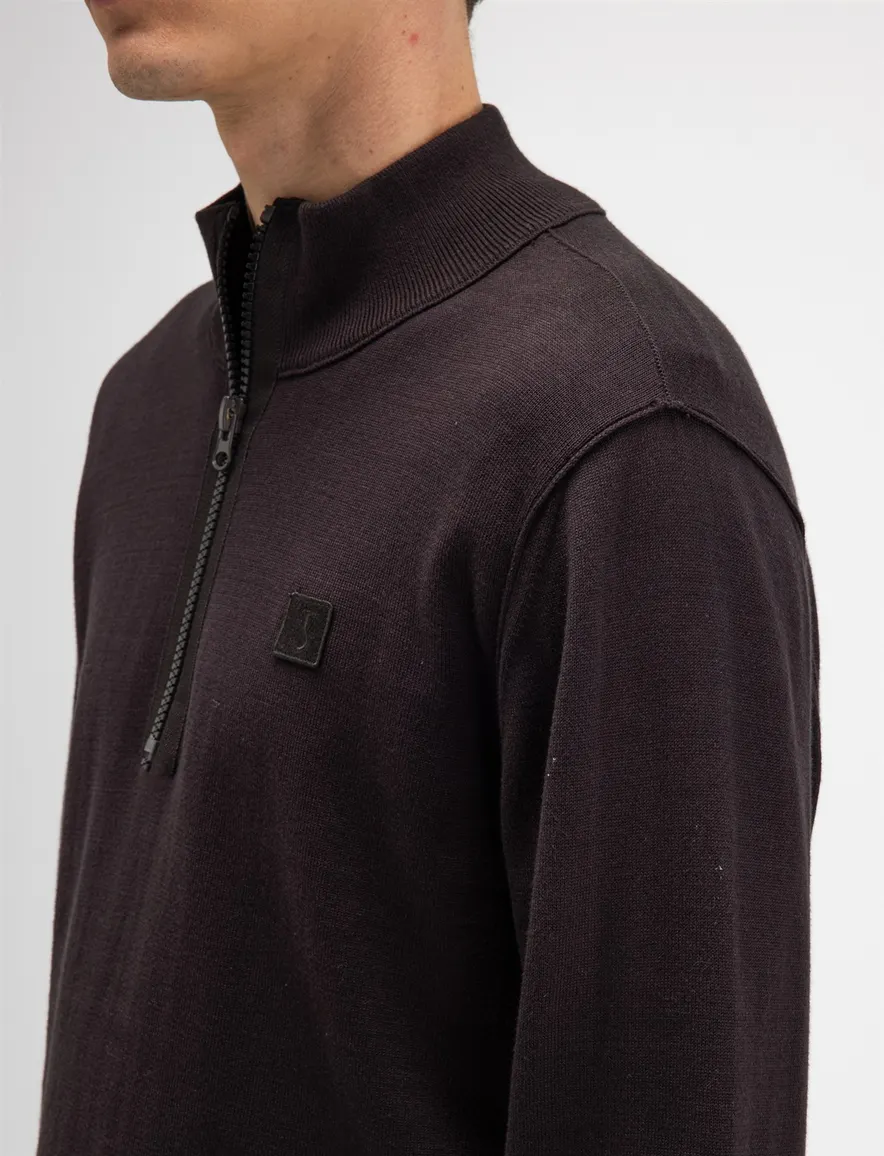 Butcher of Blue half zip trui bruin