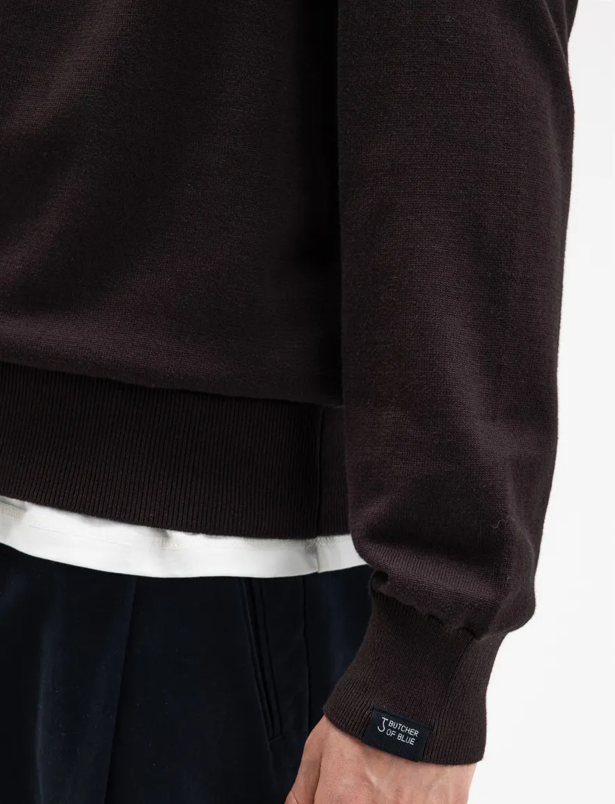 Butcher of Blue half zip trui bruin