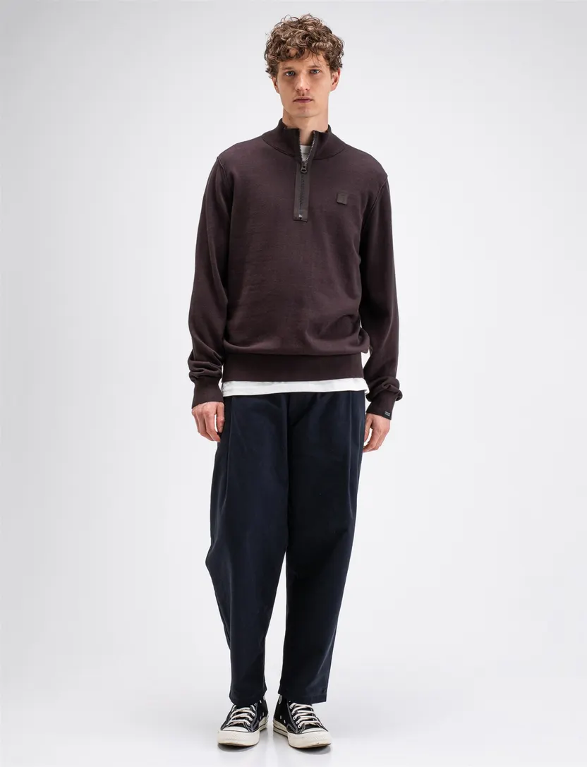 Trui Butcher of Blue half zip bruin