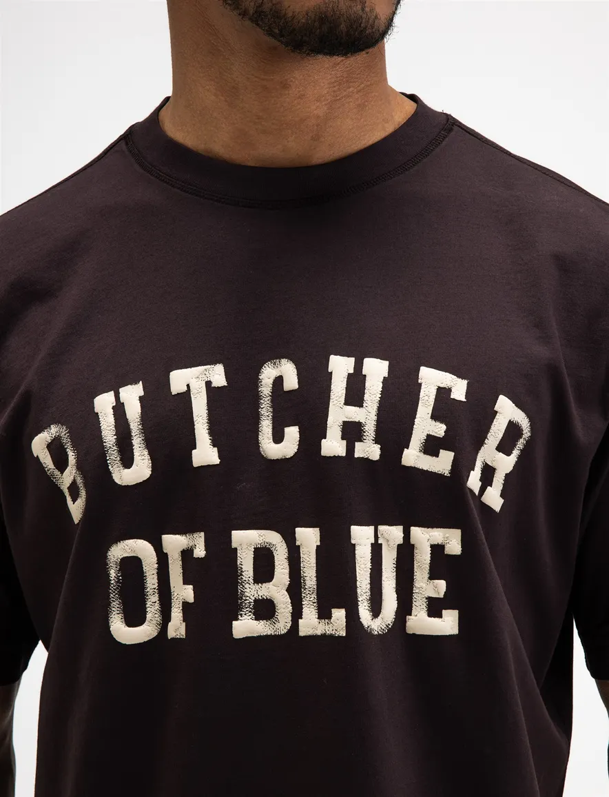 Butcher of Blue T-shirt ronde hals bruin met opdruk