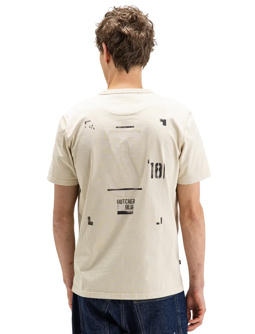 Butcher of Blue T-shirt ronde hals beige backprint