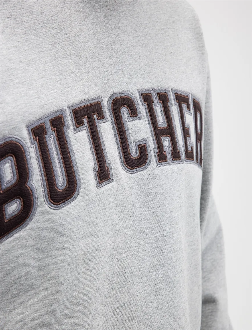 Butcher of Blue trui ronde hals grijs gemêleerd