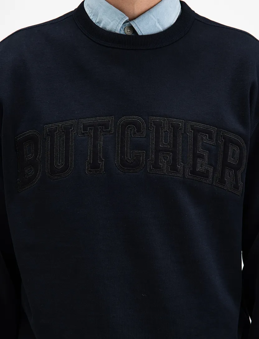 Trui Butcher of Blue donkerblauw wijde fit