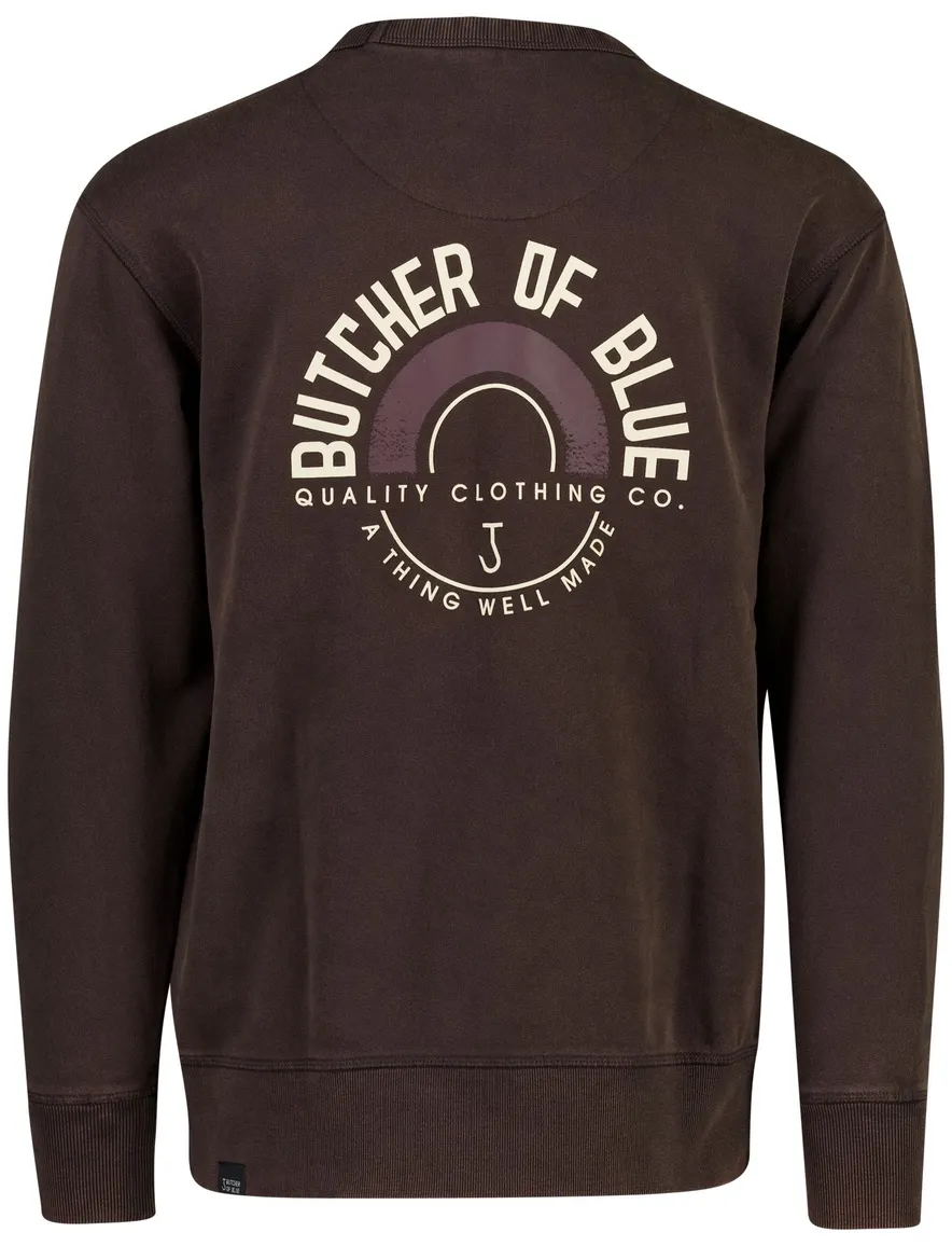 Butcher of Blue sweater bruin met backprint