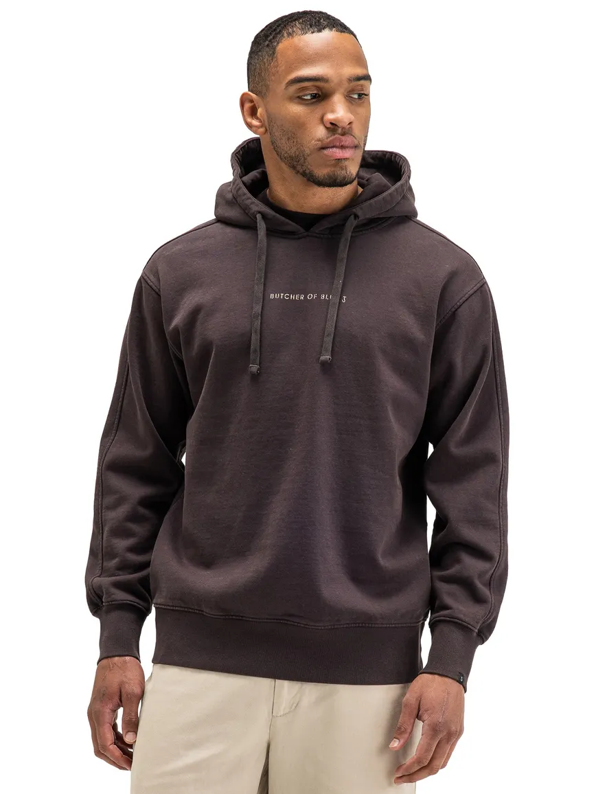 Butcher of Blue hoodie bruin met backprint