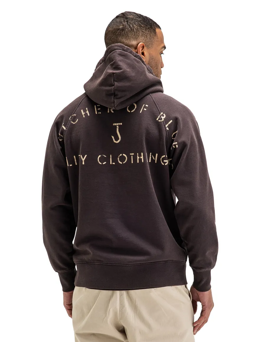 Butcher of Blue hoodie bruin met backprint