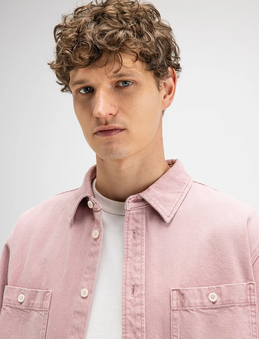 Butcher of Blue overshirt roze met borstzak