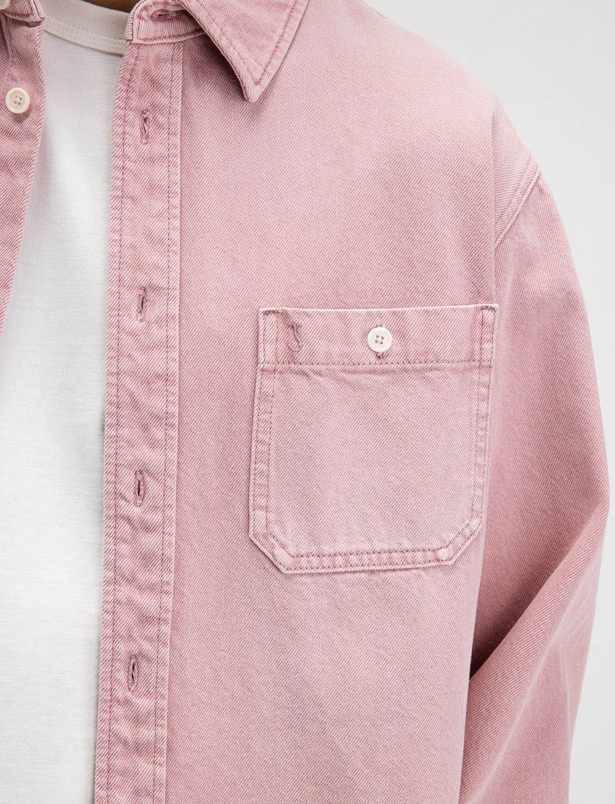 Butcher of Blue overshirt roze met borstzak