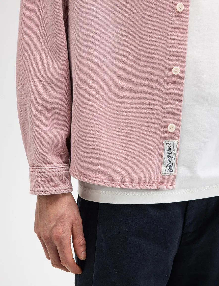 Butcher of Blue overshirt roze met borstzak