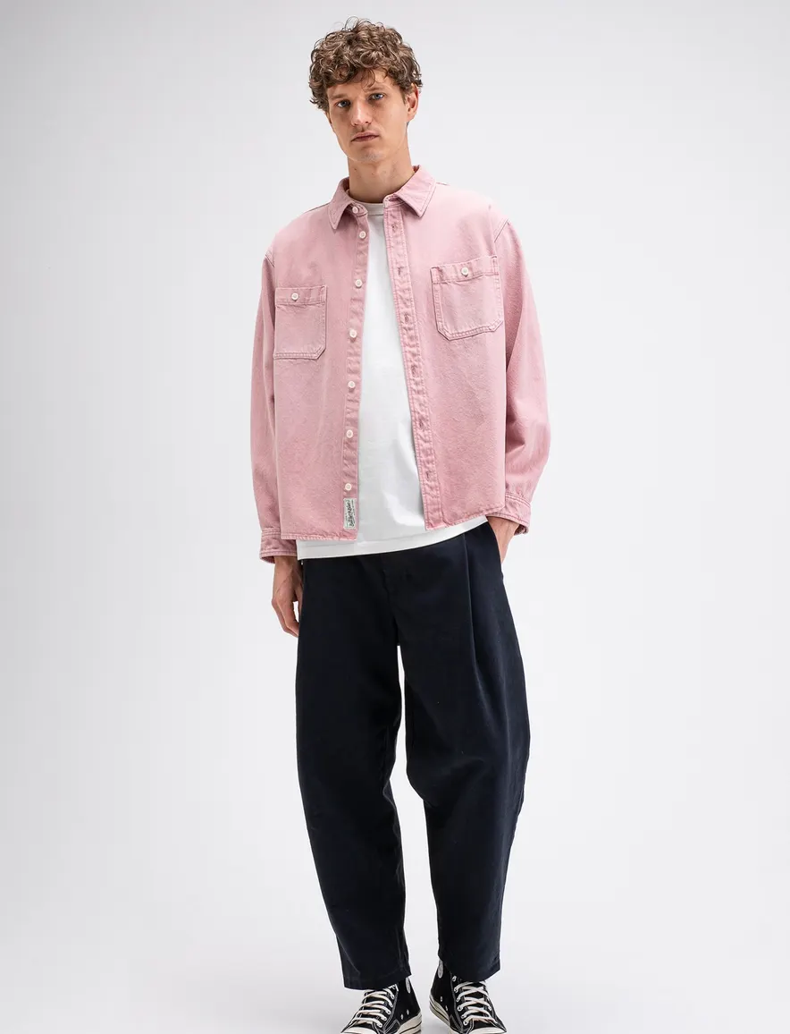 Butcher of Blue overshirt roze met borstzak