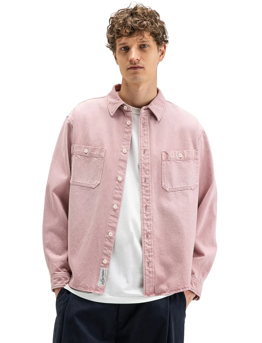 Butcher of Blue overshirt roze met borstzak