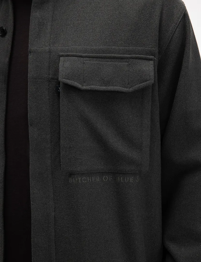 Overshirt Butcher of Blue donkergroen wijde fit