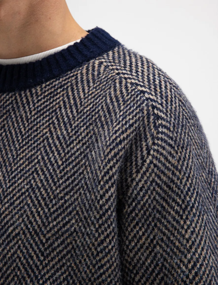 Butcher of Blue trui donkerblauw geprint