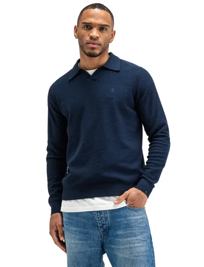 Butcher of Blue Butcher of Blue poloshirt v-hals donkerblauw