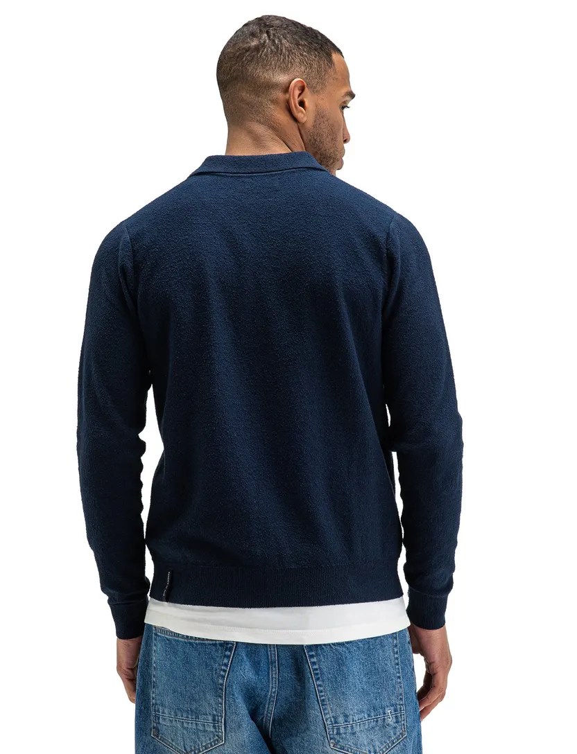 Poloshirt Butcher of Blue donkerblauw v-hals