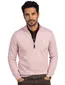 Butcher of Blue trui half zip roze gemeleerd gebreid
