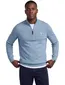 Butcher of Blue trui half zip lichtblauw gemeleerd gebreid