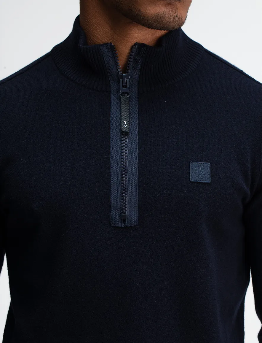 Butcher of Blue half zip trui navy gebreid