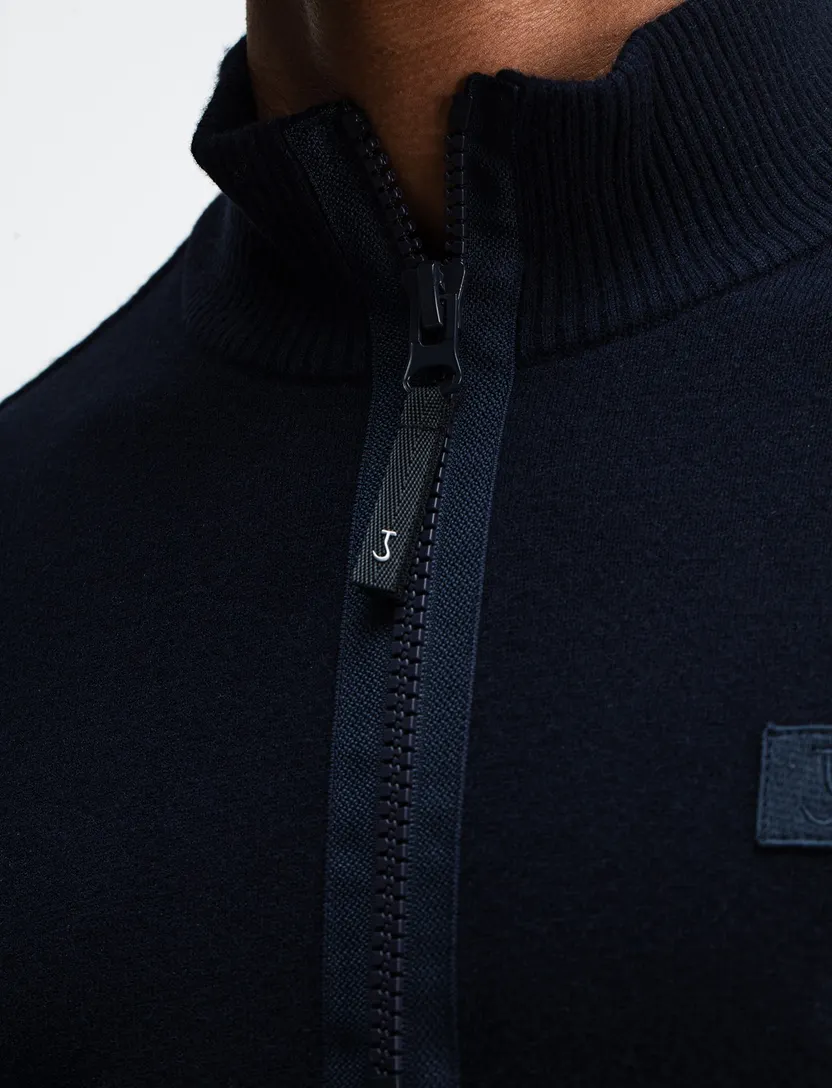 Trui half zip Butcher of Blue donkerblauw