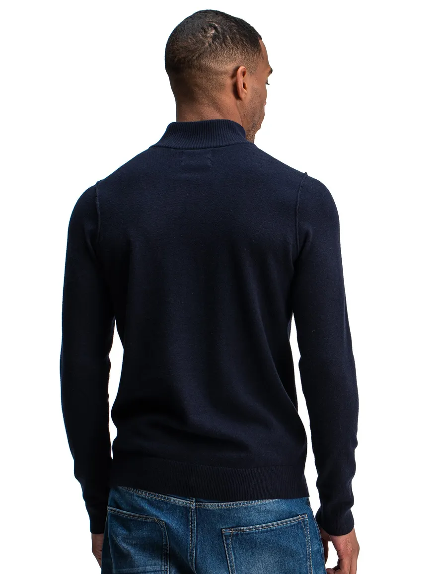 Butcher of Blue half zip trui navy gebreid