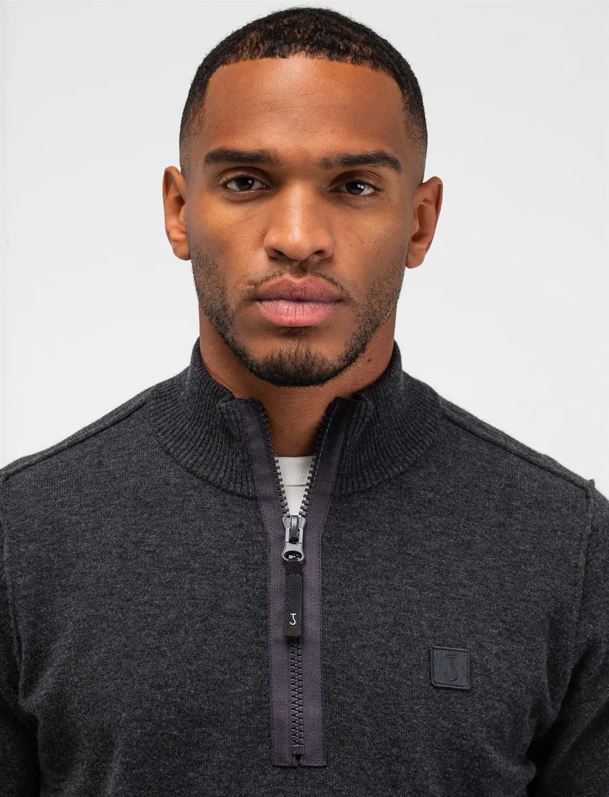 Zwarte trui Butcher of Blue half zip