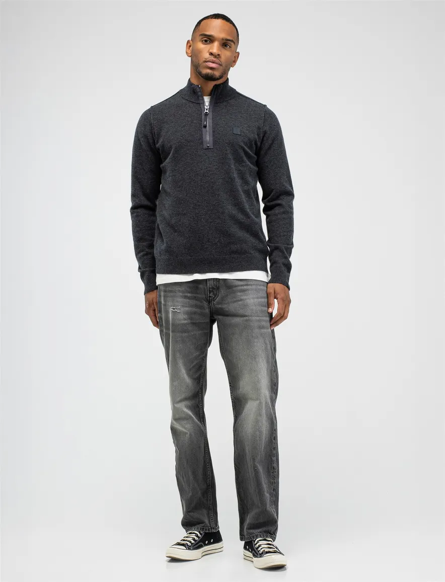 Zwarte trui Butcher of Blue half zip