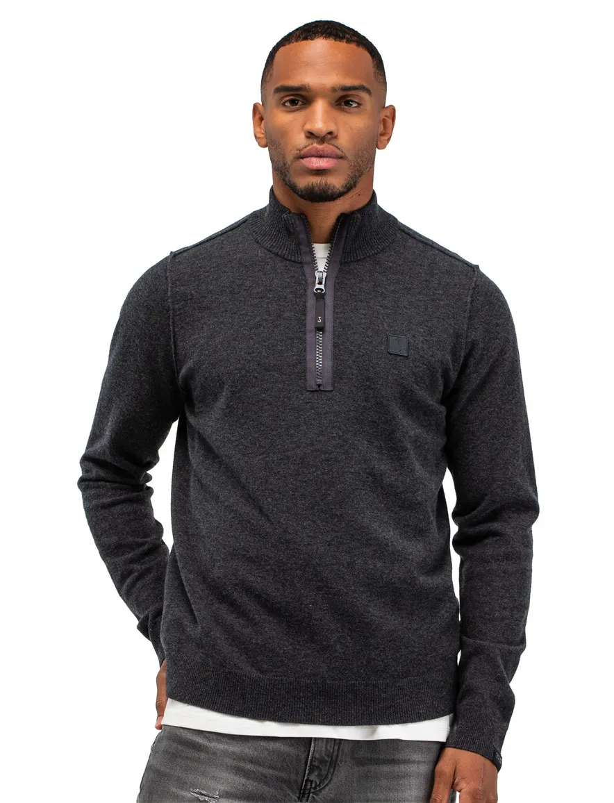 Zwarte trui Butcher of Blue half zip