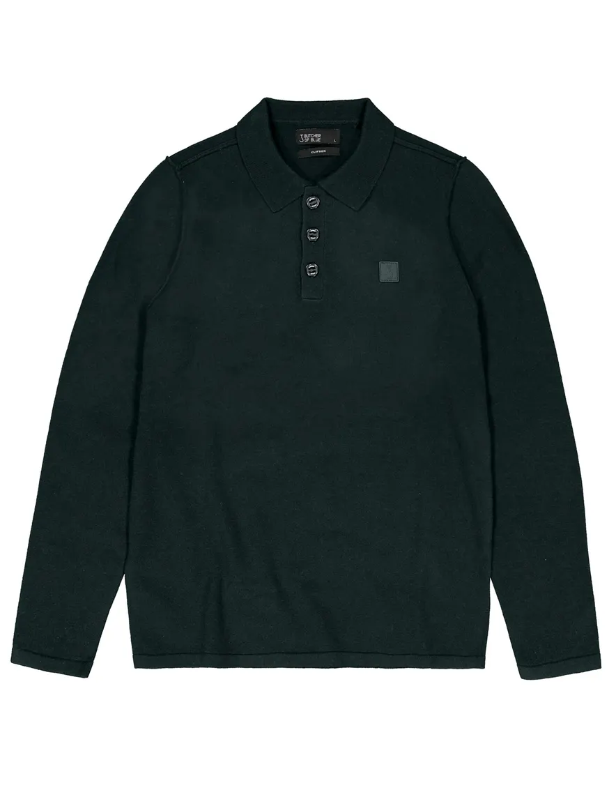 Donkergroene polo Butcher of Blue gebreid