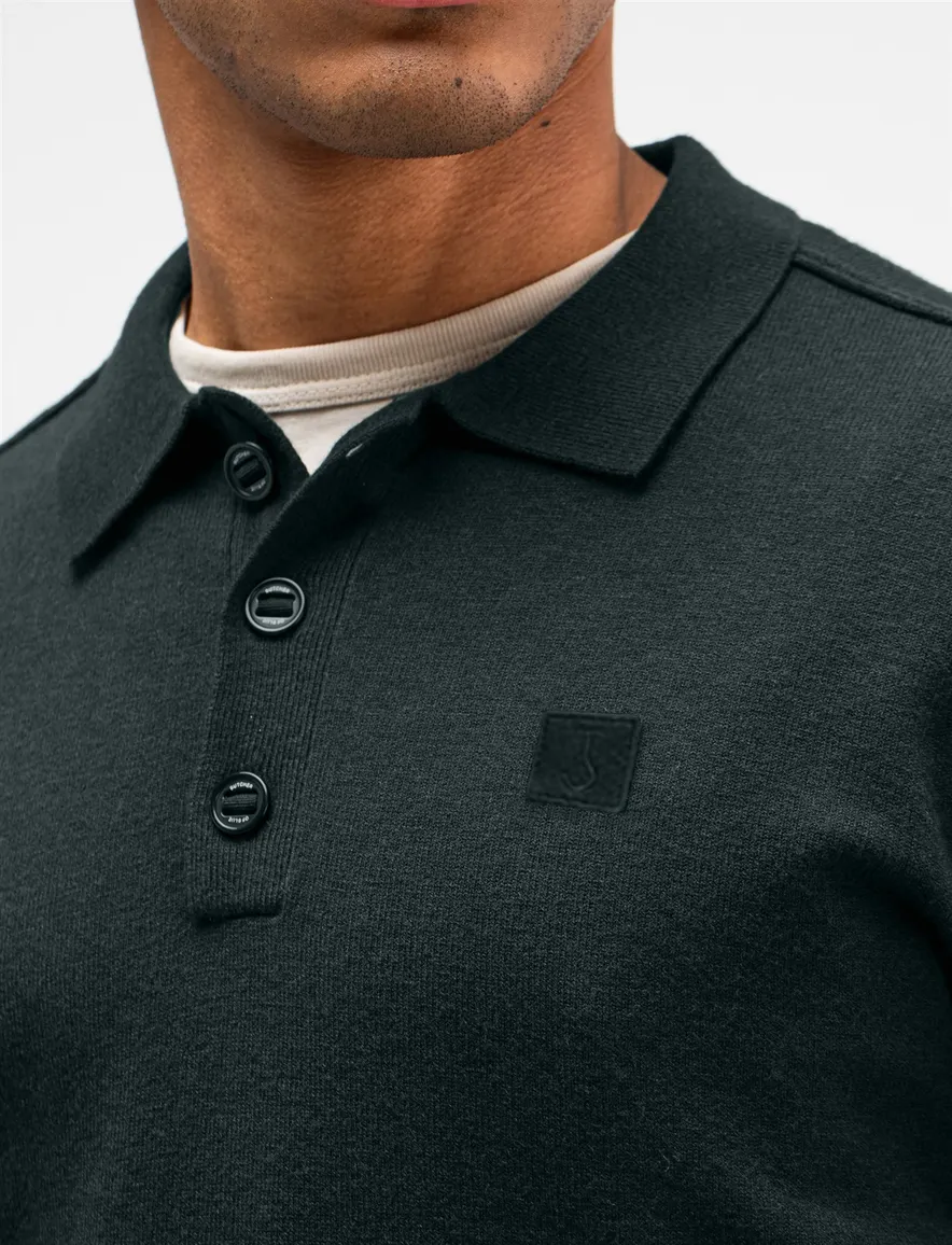 Donkergroene polo Butcher of Blue gebreid