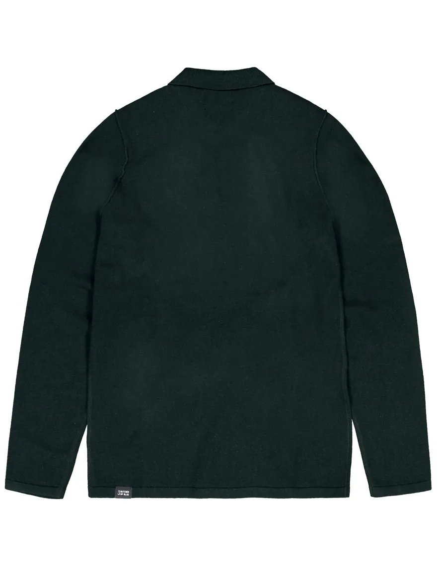 Butcher of Blue poloshirt donkergroen wol