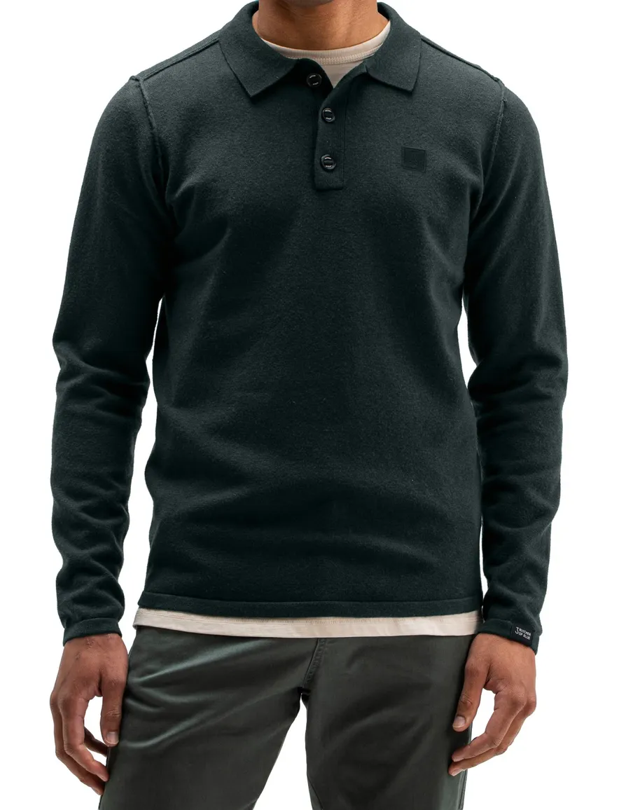 Butcher of Blue poloshirt donkergroen wol