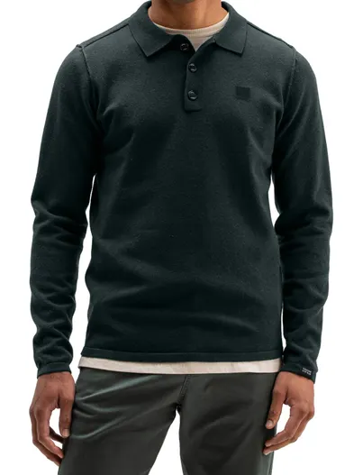 Butcher of Blue Poloshirt Butcher of Blue groen gebreid