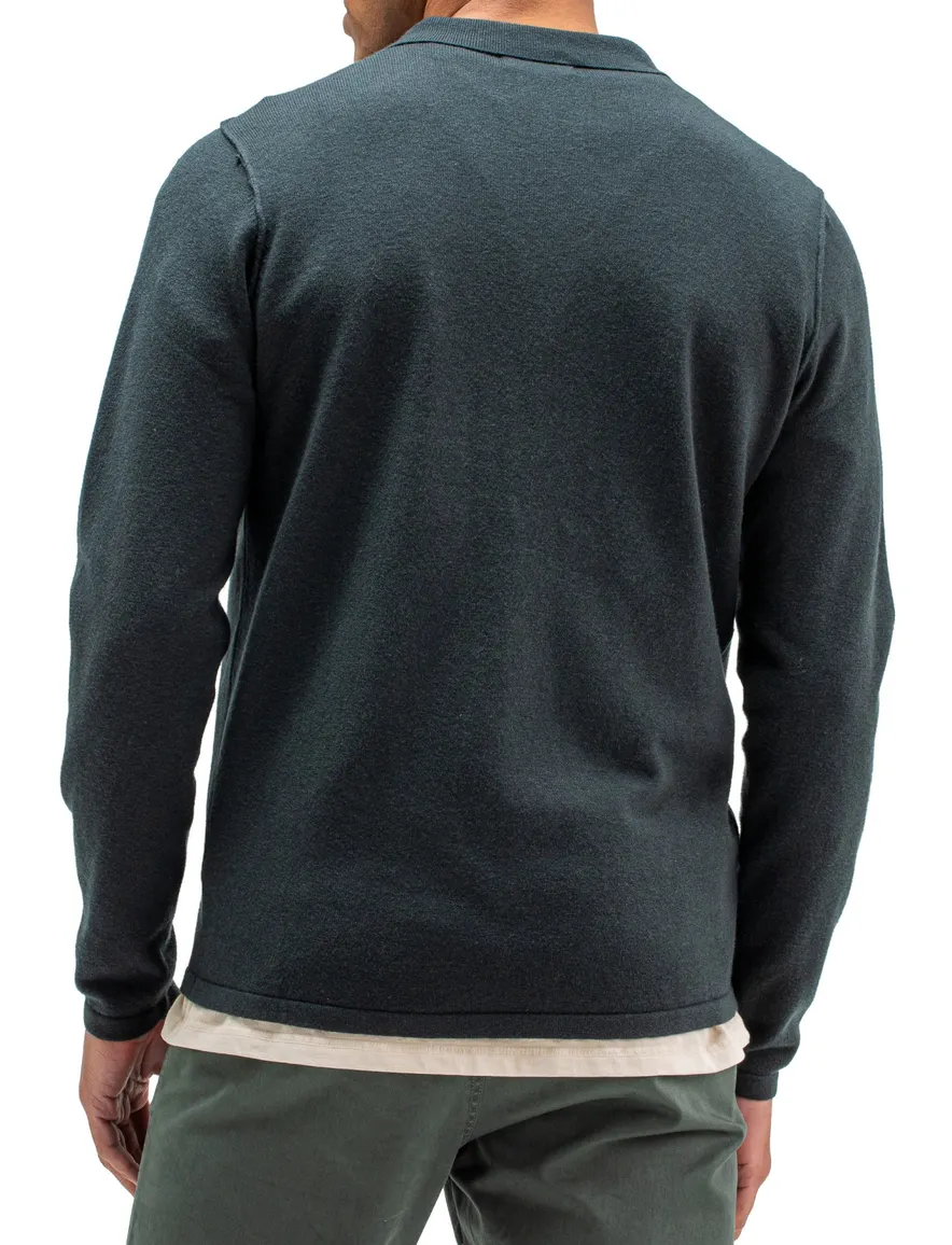 Butcher of Blue poloshirt donkergroen wol