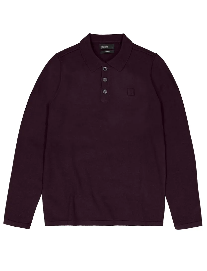 Poloshirt Butcher of Blue paars gebreid