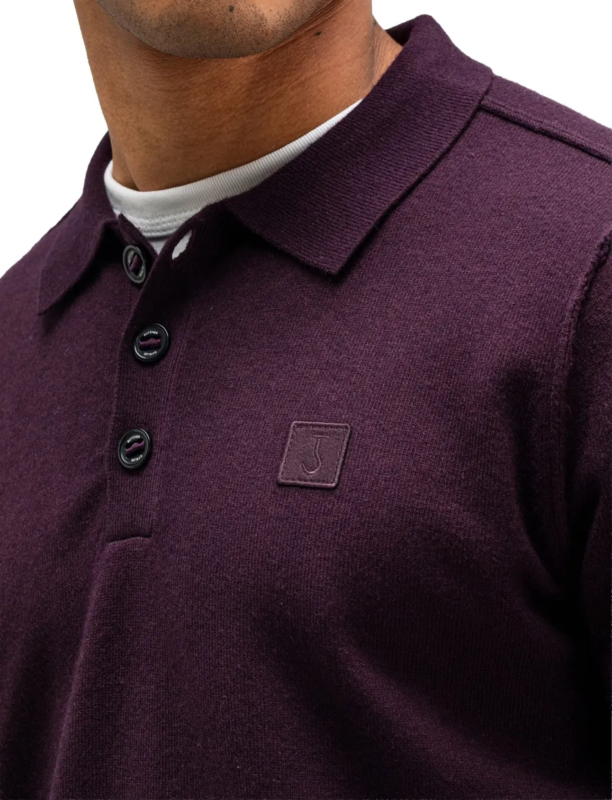 Butcher of Blue poloshirt paars wol