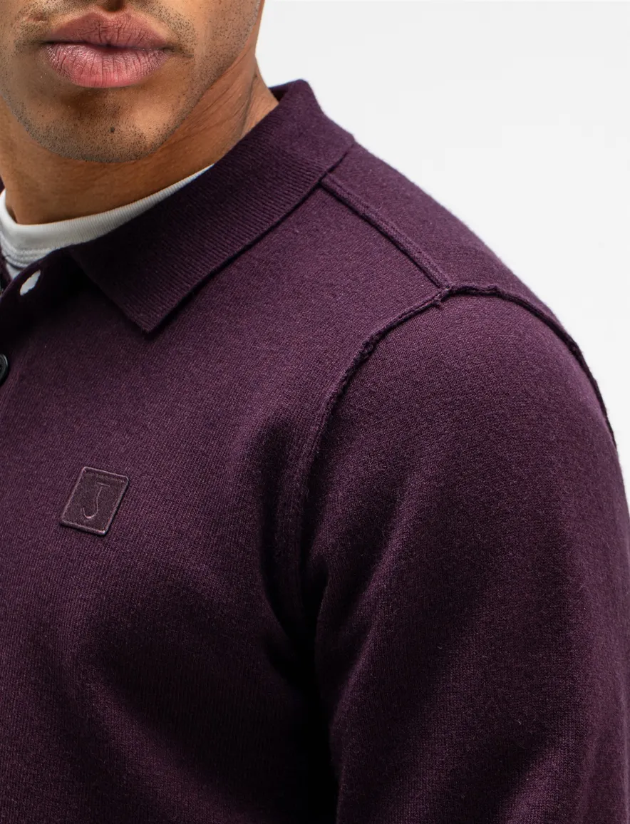 Paars poloshirt Butcher of Blue gebreid