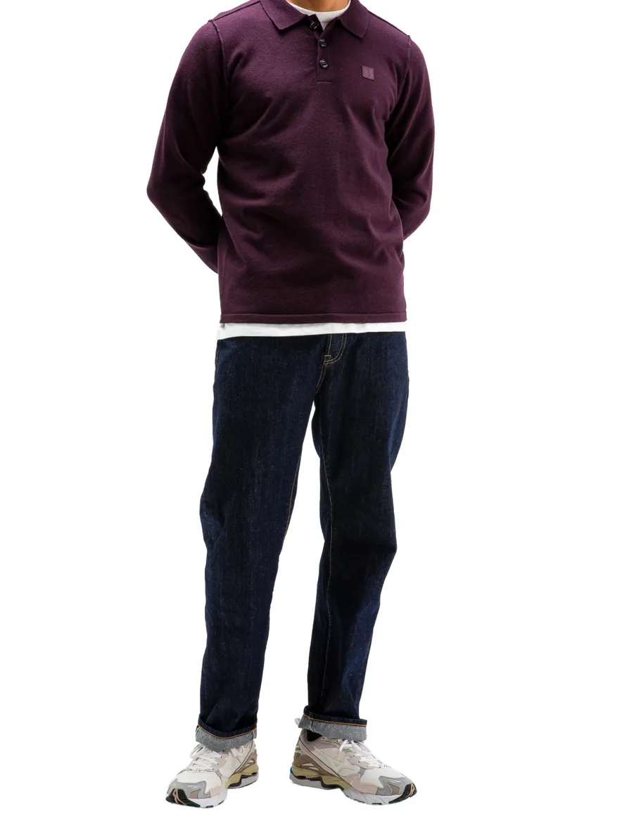 Butcher of Blue poloshirt paars wol