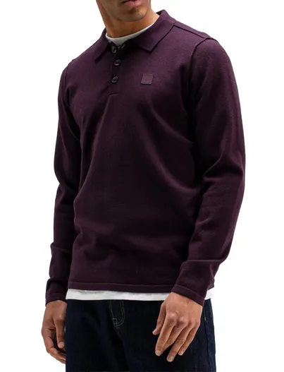 Butcher of Blue Butcher of Blue poloshirt paars wol