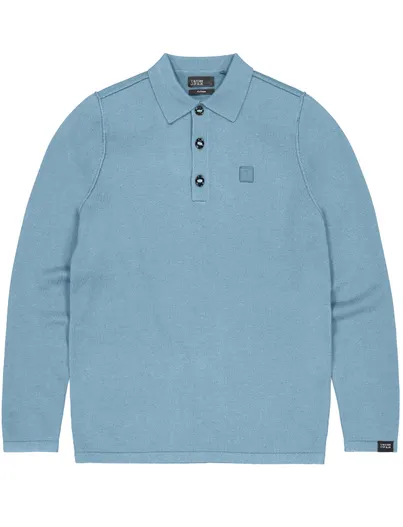 Butcher of Blue Butcher of Blue polo lichtblauw wol effen