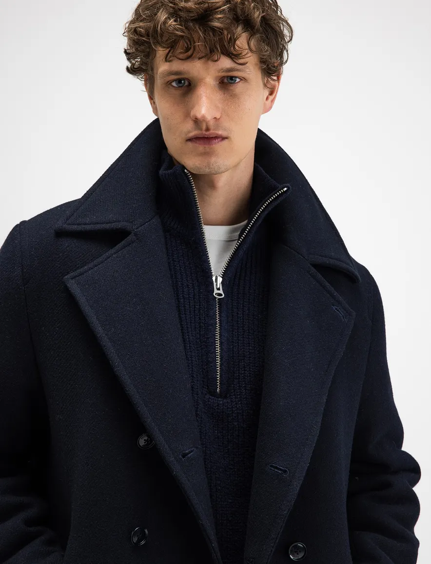 Butcher of Blue manteljas donkerblauw