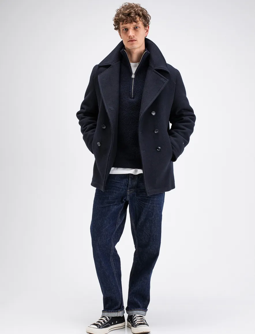 Butcher of Blue manteljas donkerblauw