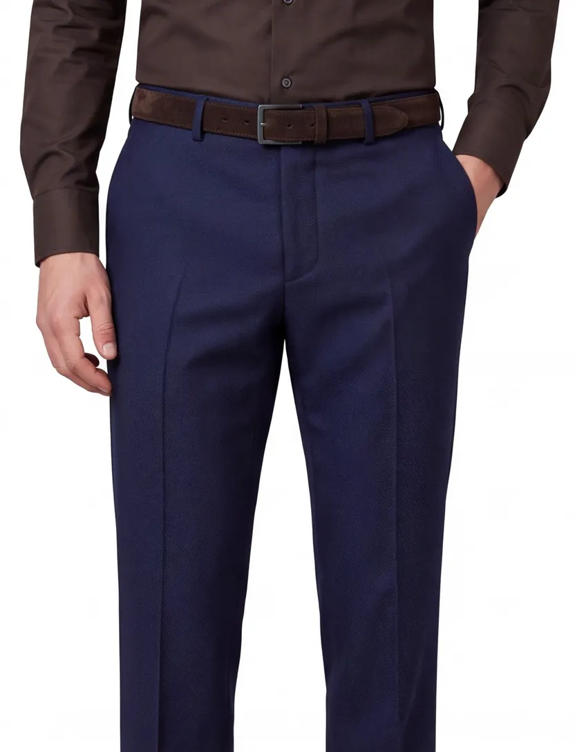 Chino Roy Robson donkerblauw scheerwol slim fit